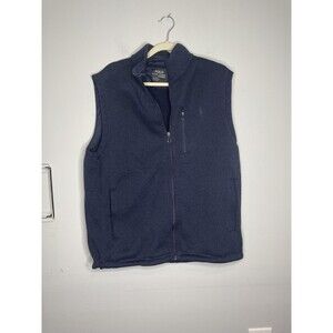 Polo Ralph Lauren Vest Mens XL Blue Performance Fleece Zip Pockets Pony Logo